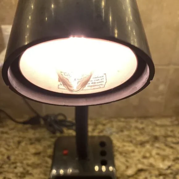 VTG Spartus Model 1182-64 Desk Lamp Digital Alarm Clock Gooseneck Light Black - Picture 3 of 9